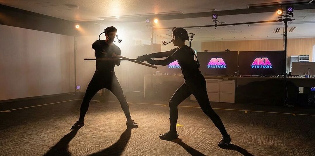 Motion capture studio with multiple performers